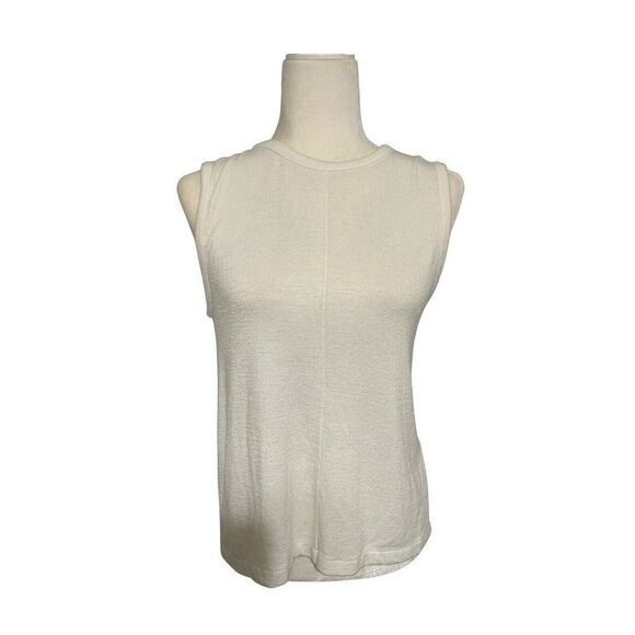 rag bone womens solid Crew Neck white sweater tank top open back small - Picture 2 of 6